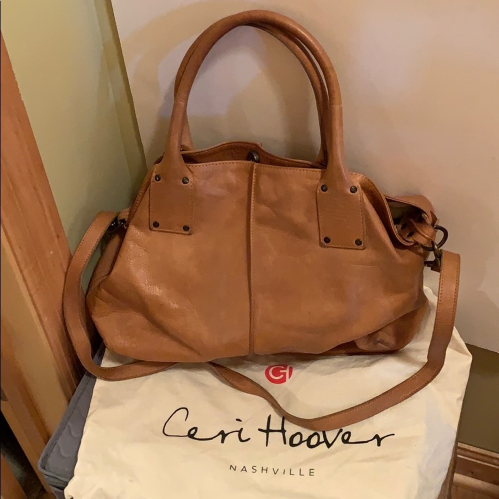 Ceri Hoover Camel Satchel with Dust Bag